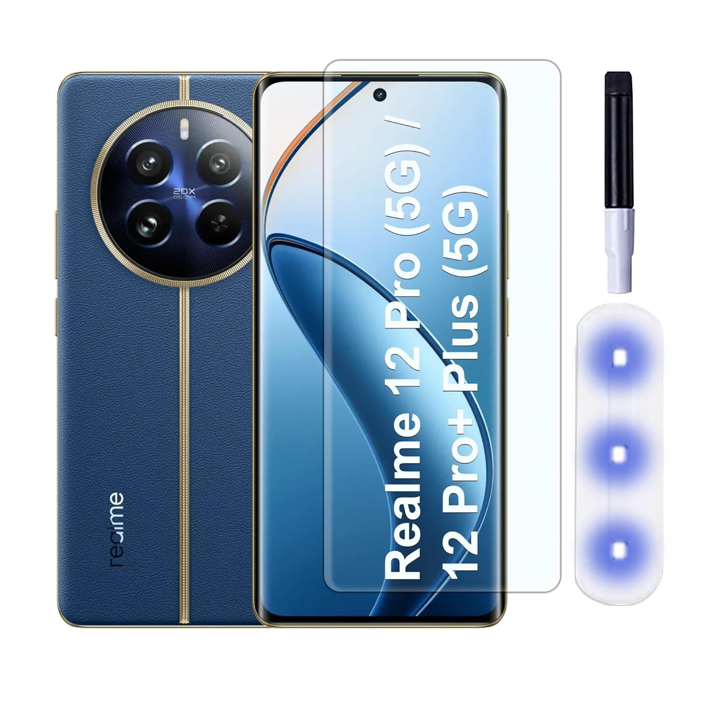 Realme 12 Pro Plus Uv Tempered Glass One-touch Fast Fingerprint Unlock Premium
